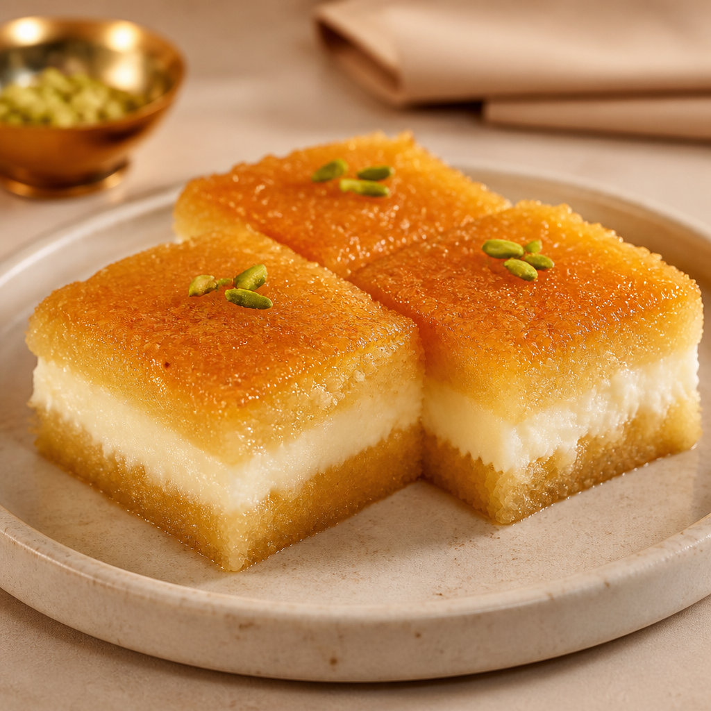 بسبوسة بالقشطة